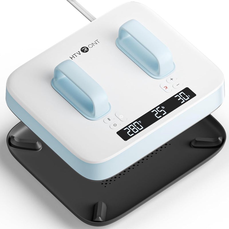 HTVRONT Heat Press Machine for T Shirts - Portable 12X10 Heat Press with Pressure Display, Heats Up Fast & Evenly H10 Heat Press Machines for HTV, Sublimation, Heat Transfer Projects - Image 1